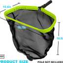 Sepetrel Pool Net,20 Inch Professional Swimming Pool Leaf Skimmer Nets for Cleaning with Nylon Deep Bag,Heavy Duty Aluminum Frame & Handle Rake(Pole Not Included)