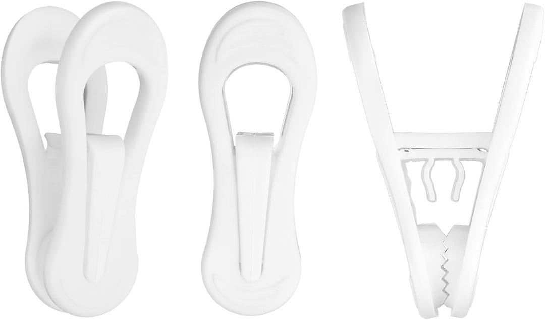 Plastic White Hanger Clips - 60 Pack Multi-Purpose Clips for Hangers
Clothes Pins Finger Clips for Plastic Clothes Hangers, Perfect for Skirt Pants Hangers, Organize Clothes, Closet Save Space