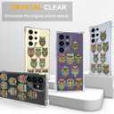 Compatible with Samsung Galaxy S24 Ultra Cases with Design, Cute Transparent Designer Phone Case for Women Girls Girly with Heavy Duty Protective Bumper (Clear Owls Cartoon Animals)