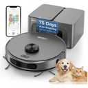 Robot Vacuum and Mop Combo, Mapping Robotic Vacuums Cleaner with 75 Days Self-Emptying, LiDAR Navigation Smart & Strong Suction, WiFi/ App/ Alexa/ Voice Control, Quiet for Home Pet Hair Hard Floor Carpet