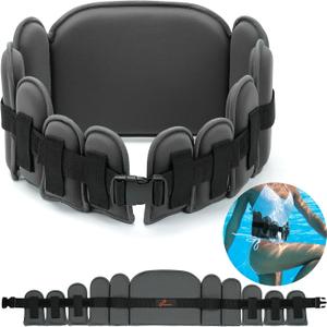 Sportneer Aqua Belt Water Aerobics Equipment Aqua Float Belts Swimming Pool Exercise Set with Adjustable Buoyancy Blocks Jogger Floatation Belt for Adults Youth Aquatic Fitness Training (Large, Gray)