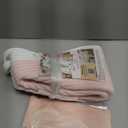 OIAHOMY Gift Basket Empty with Handle, 13.4"x 10"x 5.5" Small Woven Basket with Gift Bag, Ribbon and Wrap Tissue Paper, Dog Toy Storage for Organizing - Pink & White