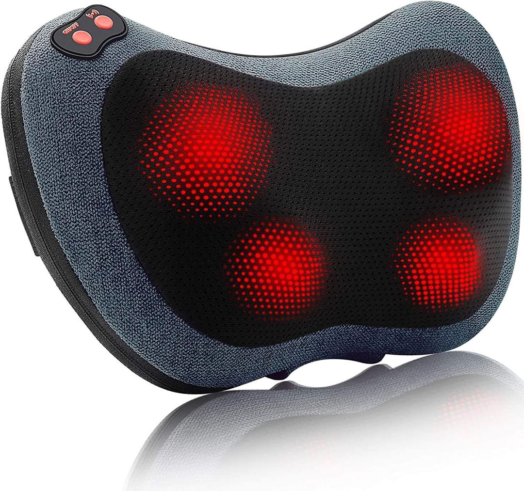 Papillon Neck Massager,Shiatsu Electric Back Massager with Heat,Neck Back Pain Relief Gifts for Mom/Dad/Women/Men,Deep Tissue Kneading Massage Pillow for Shoulder,Legs,Foot,Body Muscle Fatigue Relief (Cyan Blue)