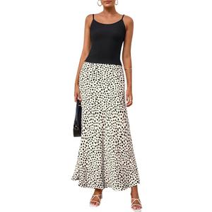 PRETTYGARDEN Spaghetti Strap Tank Top Summer Sets Women 2 Piece Outfits Floral Maxi Skirts for Women Trendy Beach Vacation (Black, XXL)