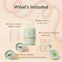 Bubble Blender, Baby Food Maker & Puree Blender with 2 Borosilicate Glass Cups, Compact Baby Bullet for Smoothies, Hands-Free One-Touch, 200W Motor, Sage