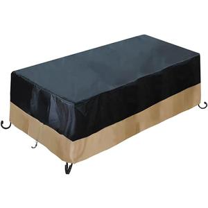 Heavy Duty Waterproof 60Inch Rectangle Fire Pit Cover for Outdoor Patio Gas Fire Table,60"L X 38"W X 24"H,Weather Resistant,Black
