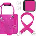 XYFuuee Strap Wrap for Bogg Bag Accessories, Adjustable Crossbody Shoulder Straps Replacement for Beach Rubber Tote Bog Bag (Pink)
