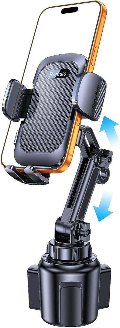 Coolpow Cup Holder Phone Holder for car, Universal Adjustable Long Neck Car Cell Phone Mount Cradle Friendly Compatible with for Truck Golf Cart iPhone Samsung Google and All 4"-7" Mothers Day