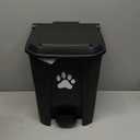 tebiete Dog Poop Trash Can Outdoors Pet Waste Station with Lid Dog Waste Disposal Container with Removable Inner Bin Bucket Hands-Free Pedal Garden Yard Home with Waste Bags, Black