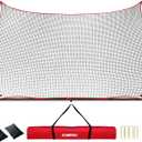 20x10 Foot Barricade Backstop Net, Basketball Barrier Net with Sturdy Steel Frame and Heavy-Duty Netting, Perfect for Lacrosse Baseball Soccer Basketball and More