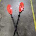 OCEANBROAD Kayak Paddle 90.5in/230cm Alloy Shaft Kayaking Boating Canoeing Oar with Paddle Leash 1 Paddle, Red