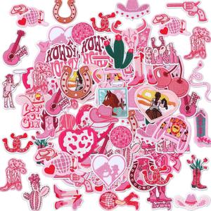 Thiccywoov 80 Pcs Pink Western Iron on Patches Bulk for Cowgirl Hats Trucker Hat Embroidered on Preppy Trucker Cap Applique Patches for Backpacks Craft Clothing DIY (Novel)
