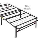 Amazon Basics Foldable Metal Platform Bed Frame with Storage, Sturdy Steel Support, No Box Spring Needed, 14-inch High, Tool-Free Setup, Twin Size, Black