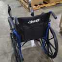 Drive Medical Blue Streak Lightweight Foldable Wheelchair - Enhanced Mobility Support - Durable Construction - Padded Comfort - Swing-Away Leg Rests - Desk Arms - Blue/Black - 18 Inch Seat