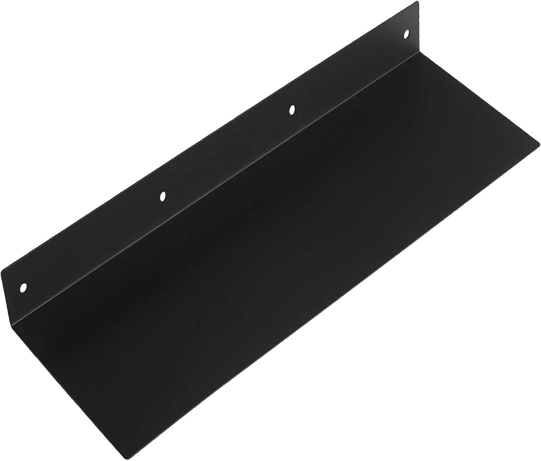 Linear Floating Shelf Wall Mounted Metal Shelves Heavy Duty Industrial Modern Steel Black Linear Metal Wall Shelf Display Shelves for Decorative for Modern Farmhouse Living Room (8"*24")