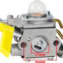 CS26 CS30 Carburetor Fuel Line Kit for Ryobi Homelite 25cc 26cc 30cc 308054043 String Trimmer RY28020 (CS26) HT26 UT22600 Weedeater RY09056 Blower Vacuum RY252CS RY28065 Brushcutter