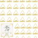 36 Pcs Triangle Table Number Holders - Rust-Resistant Metal Place Card Stands for Weddings, Office & Home Decor(Gold)