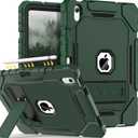 Grifobes for iPad A16 Case 11th Generation 11 inch 2025 / iPad 10th Generation Case 10.9 inch 2022, Heavy Duty Military Grade Shockproof Cover with Pencil Holder for i Pad 11/10 (Alpine Green)