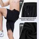 JWJ Mens Athletic Gym Workout Shorts Lightweight Quick Dry Running Basketball Shorts with Zipper Pockets (L)