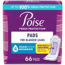 Poise Postpartum Incontinence Pads, Moderate Absorbency, Regular Length, 66 Count