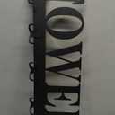 MyGift Wall Mounted Black Metal Towel Rack with 5 Dual Hooks and Cut Out Towels Design, Decorative Hanging Towel Hooks