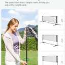 SONGMICS Badminton Net, Height Adjustable Volleyball Net, Pickleball Net for Junior Tennis, Kids, Indoor Outdoor Court, Foldable Nylon Net with Poles 10ft/13ft/16.5ft Wide