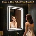 Led Bathroom Mirror with Light, 36x24 Bathroom Vanity Mirror for Wall with Frame, Anti-Fog, Dimmable 3 Colors, Memory Function, Backlit and Front Lit, Shatter-Proof Glass, Plug-in/Hardwired