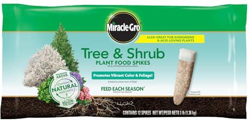Miracle-Gro Tree and Shrub Plant Food Spikes, For Deciduous, Flowering and Evergreen Trees, 12 Spikes