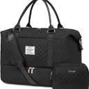 LOVEVOOK Travel Duffle Bag,Weekender Bags for Women with Shoe CompartmentCarry on Overnight Bag with Toiletry Bag,Gym Duffel Bag with Wet Pocket, Hospital Bags for Labor and Delivery (Large-2 Pcs, Black)