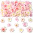 180Pcs Mini Fake Flower Heads Pink Small Silk Faux Flower Heads Artificial Rose Daisy Multicolor Flowers Bulk for Cake Crafts DIY Graduation Cap Wedding Hair Dresses Wreath Party Home Decor
