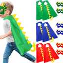 iROLEWIN Dinosaur-Capes-Costume for Kids Dragon Masks Dino-Party-Favors 6 Pack Toddlers Boys Dress-up Costumes Role Play Gift (Red Green Blue)