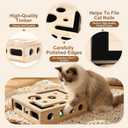 Cat Scratch Puzzle Enrichment Box, Maze Cat Nail File Scratcher & Built-in Sandpaper, Wooden Cat Nail File Enrichment Box, Stress-Free Alternative to Trimming Your Nails