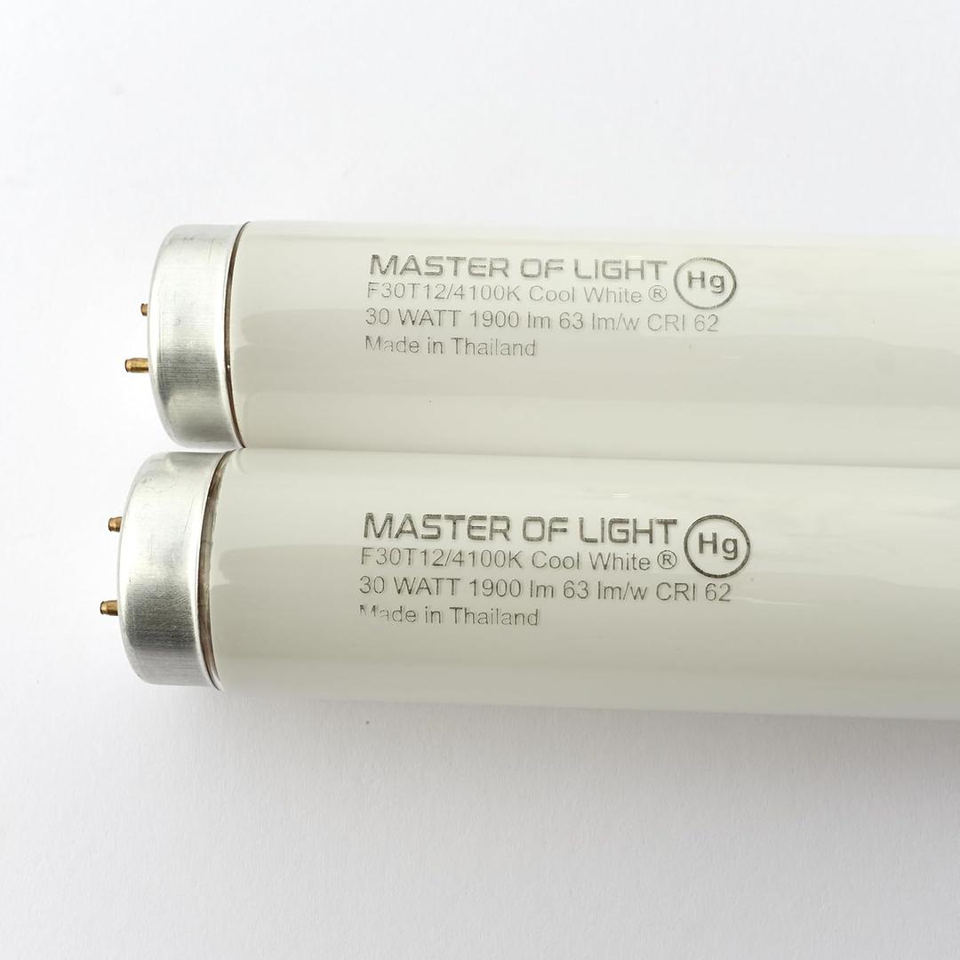 F30T12/CW (2 Pack) 30 Watt T12 Fluorescent Tube Light Bulb 30W F30T12 Cool White 4100k Replaces F30T12/CW/RS/ALTO F30T12/SPEC41/RS F30T12/CW/RS/UPC F30T12/SP41/RS F30T12/RS/KB/ECO