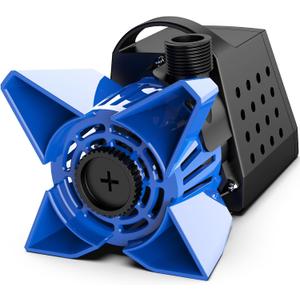 Pond Pump, 3500 GPH 200 W Submersible Water Pump with 2 Hose Adapters, 33 FT Power Cord, Check Valve, Filter Bag for Outdoor, Garden Ponds, Waterfalls, Fountains, Blue Pond Pump, 3500 GPH 200 W Submersible Water Pump with 2 Hose Adapters, 33 FT Power Cord, Check Valve, Filter Bag for Outdoor, Garden Ponds, Waterfalls, Fountains, Blue