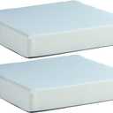 20x20 inch Patio Chair Cushions Non Slip Bottom Chair Pad with Ties Waterproof Square Outdoor Seat Cushion Replacement for Garden Swing Furniture Set of 2, White