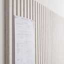 Lightomorrow Large Bulletin Board, 48 x 36 inches Felt Board Decorative Pin Board, 4' x 3' Cork Board Alternative for Wall, Foldable Photo Board with 20 Pushpins - Oatmeal Stripes