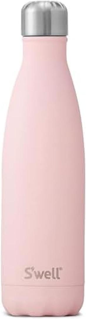 S'well Stainless Steel Water Bottle, 17oz, Pink Topaz, Triple Layered Vacuum Insulated Containers Keeps Drinks Cold for 36 Hours and Hot for 18, BPA Free, Perfect for On the Go