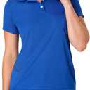 Hanes womens Performance Polo, Single or 3-Pack, Sport Cool DRI Moisture-Wicking Polo Shirt, 40+ UPF Protection (Blue, L)