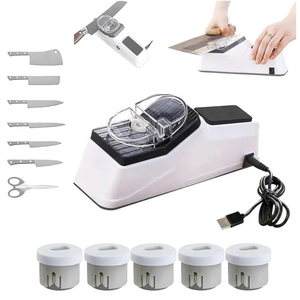 Besynersharp Pro, 2026 New Electric Knife Sharpener for All Kitchen Knives, Double Sided Knife Sharpener with Replacement Grinding Tools, Quick Sharpening & Polishing, Stable Non-Slip Base (1PCS)