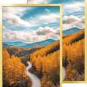 QDSSDECO 24x36 Poster Frame Gold Wood Frame with Plexiglass Horizontal and Vertical Formats Hanging on the Wall Display Picture, Set of 2, 24"x36"2pk