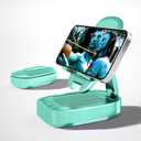 Gifts for Men, Cell Phone Stand with Wireless Bluetooth Speaker for Men with LED Atmosphere Light HD Surround Sound Speaker for Home, Office, Birthday, Anniversary, Compatible with iPhone/iPad Tablet (Green)