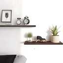 PHPH 24 Inch Wood Floating Shelves for Wall, Wooden Wall Shelves for Bedroom, Set of 4 Brown