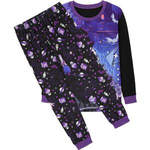 Kids Girls Black 3D Print Sleepwear Pajamas Pjs Shirt + Shorts Clothes Sets 5-12Y (long, 8Years)