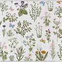 Artoid Mode Wild Floral Antique Herbs Runner Rug, Spring Fall Home Decor Low-Profile Non-Slip Washable Area Rug for Entryway Bedroom Living Room Laundry Room Indoor 2x6 Feet