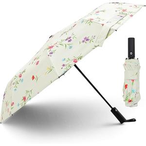 UPF 50+ UV Umbrellas For Sun Protection Compact Travel Folding Sun Umbrella UV Protection Auto Open Close (White)