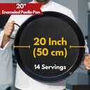 Paelluxe Paella Pan Enamelled, No-Rust Steel Skillet Easy-to-Clean Pan for Propane & Gas Burners Indoor & Outdoor Cooking Cacerola Paellera Sarten 20 Inch, for 14 Servings