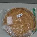 Rattan Round Serving Tray, Decorative Coffee Table Tray, Ottoman Hand Woven Serving Basket with Handles, Wicker Fruit/Bread Serving Basket, 11.8 inch (Natural)