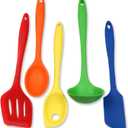 Chef Craft 5 Piece Multicolored Premium Silicone Kitchen Tool Set, Assorted (42086)
