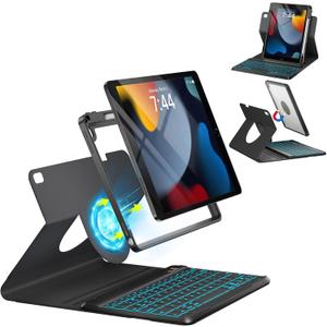 OYEEICE Keyboard Case for iPad 9th Generation- Detachable Wireless Backlit Keyboard, Upgraded Magnetic Cover with Pencil Holder for iPad 9th/8th/7th Gen 10.2 inch, iPad Pro 10.5" & iPad Air 3rd- Black