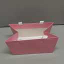 Glenmal 36 Pcs Pink Gift Basket Empty Bulk with Handles 9.8 x 6.5 x 4.3 Inch Kraft Basket Kraft Cardboard Wrap Bags Tray for Weeding Party Birthday Christmas Valentines Breast Cancer Party Supplies